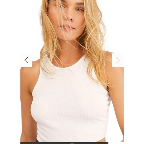Free People Tops - FREE People High Neck Ribbed Crop White Large NWT